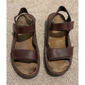 Naot Karenna Brown Buffalo Leather Strappy Sandals Size 39